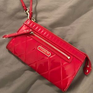 Red Coach Wristlet